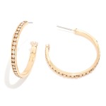 Rhinestone Studded Hoop Earrings