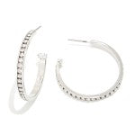 Rhinestone Studded Hoop Earrings