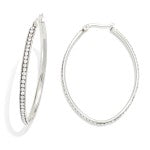 Rhinestone Studded Hoop Earrings