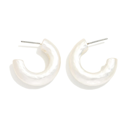 Chunky Hammered Metal Hoop Earrings