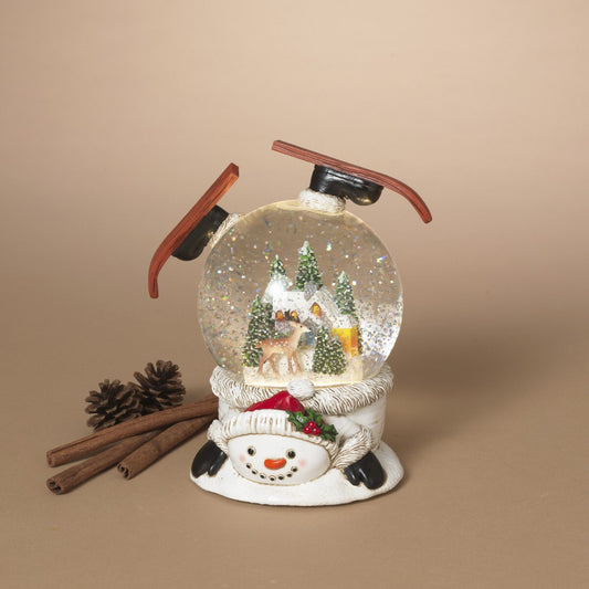 7.48"H B/O Lighted Spinning Water Globe Snowman w/ Timer