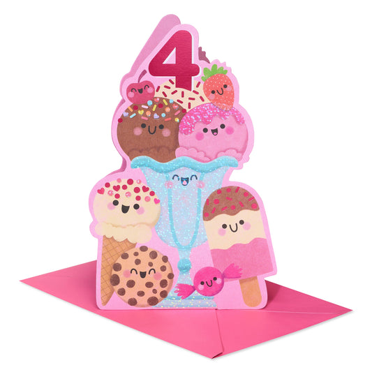 4th Birthday Card for Girl