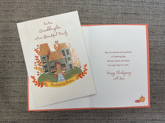 Happy Thanksgiving Granddaughter & Family Card
