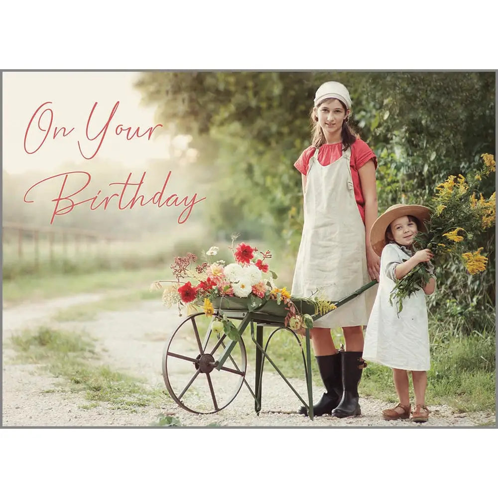 Girls with Wildflowers - Birthday Value Card