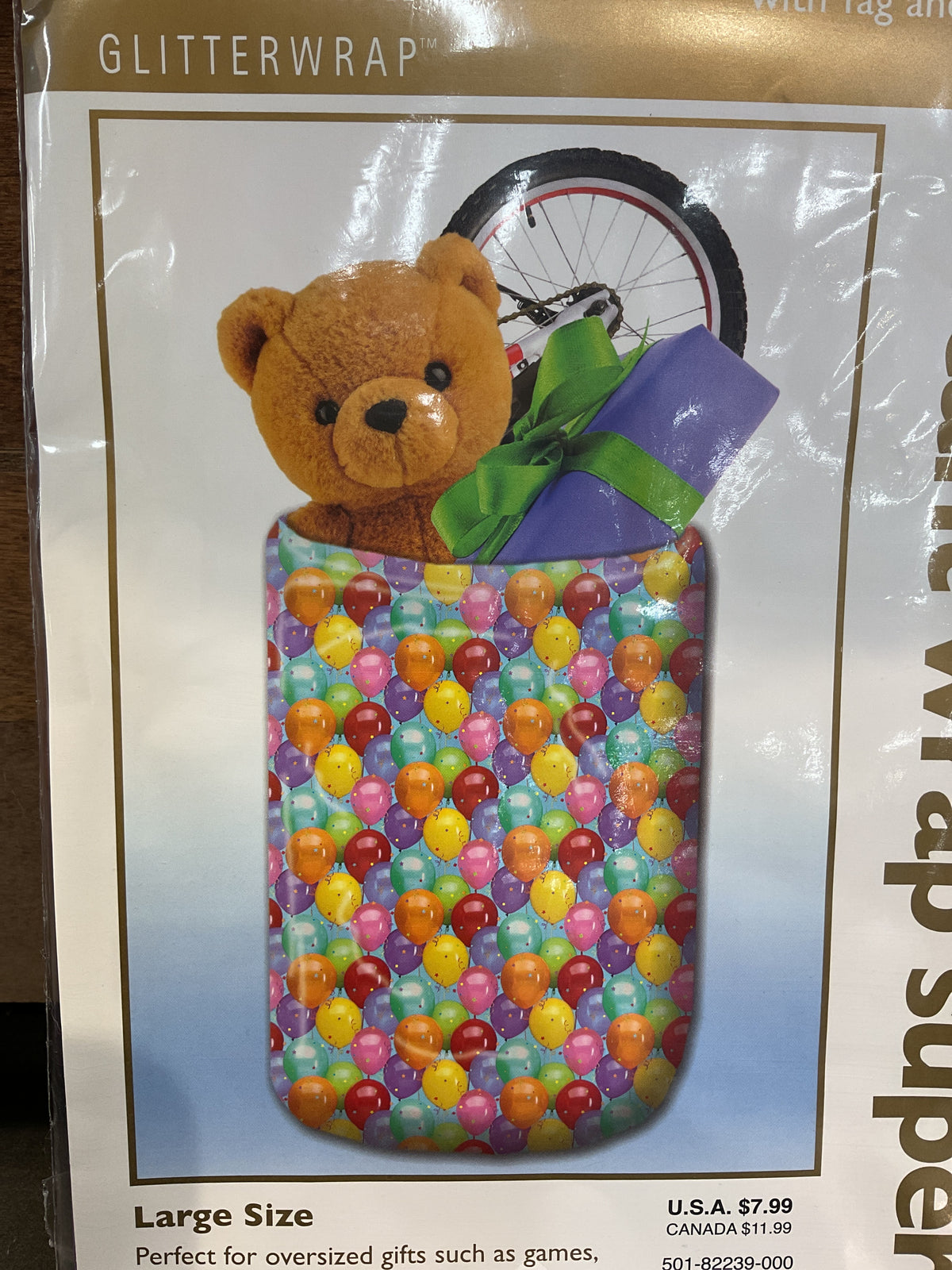 Large Gift Sac with Tag and Yarn, Asst