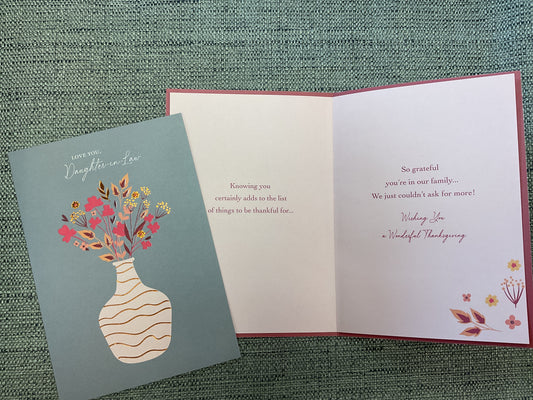 Wishing You a Wonderful Thanksgiving, Daughter-in-Law