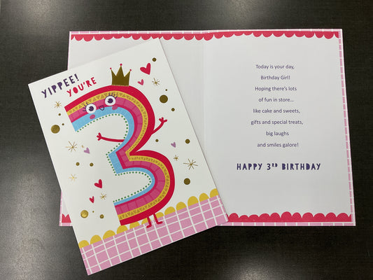 Age 3 Birthday Card