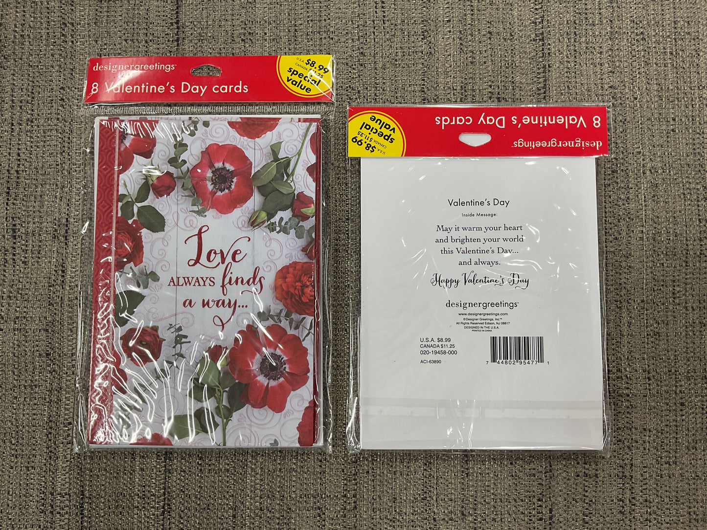 8 Pack Valentine’s Day Cards