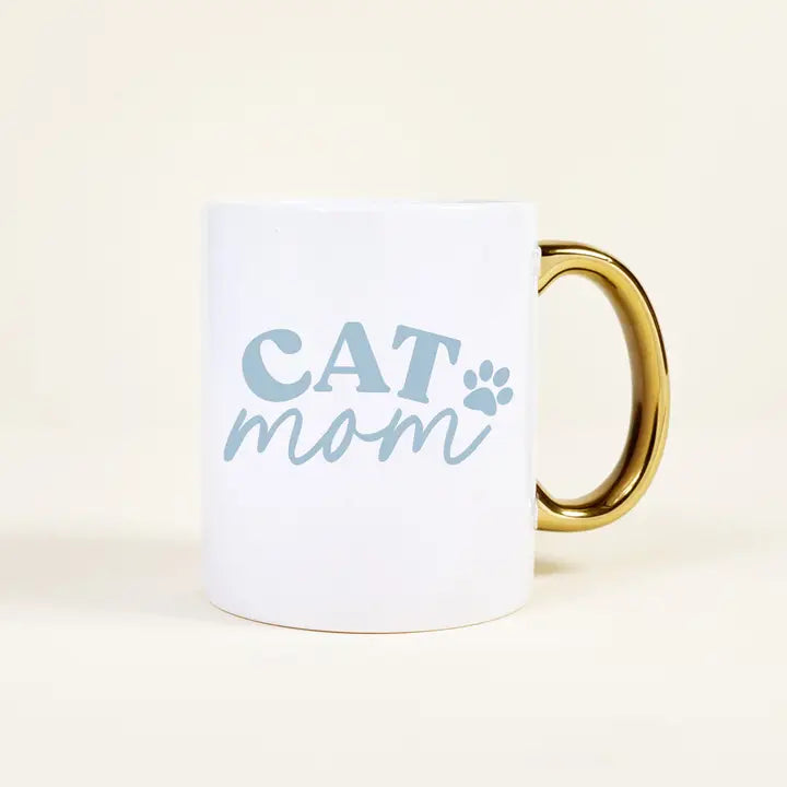 11 oz Cozy Cute Ceramic Mug–Cat Mom