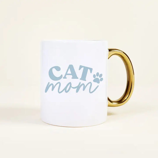 11 oz Cozy Cute Ceramic Mug–Cat Mom