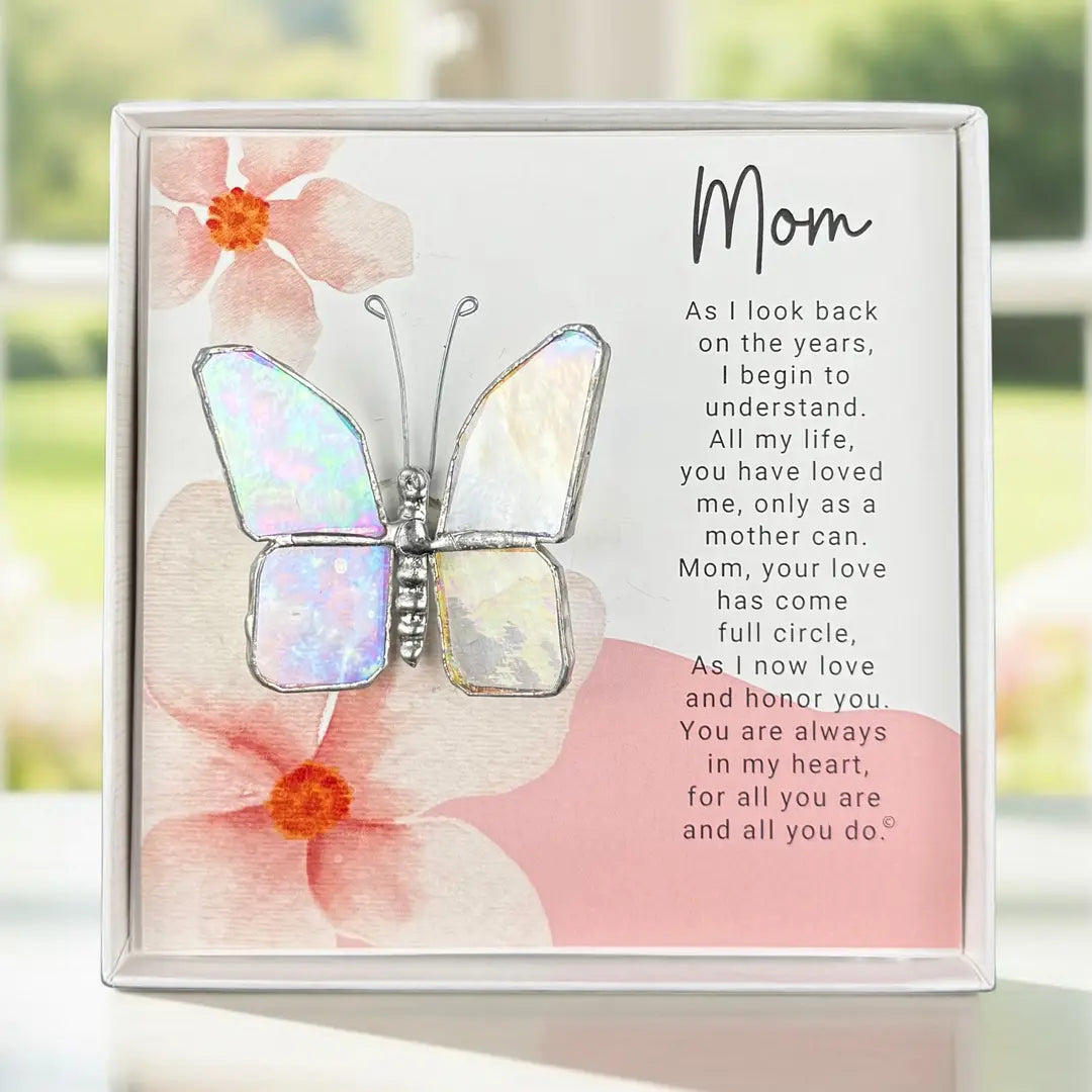Mom Now That I'm Older: Handmade Glass Butterfly