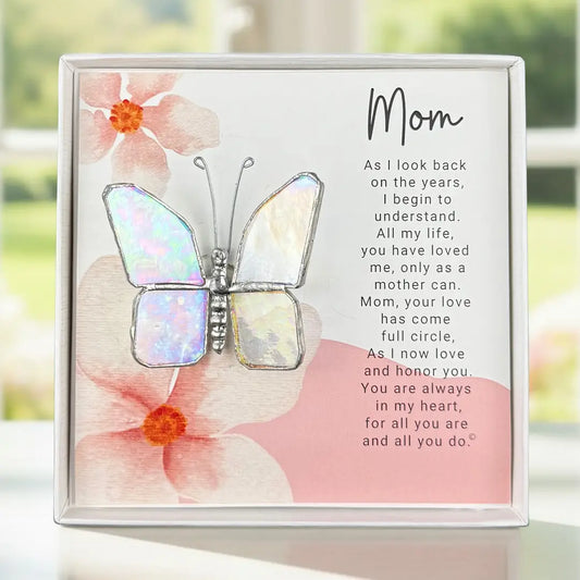 Mom Now That I'm Older: Handmade Glass Butterfly