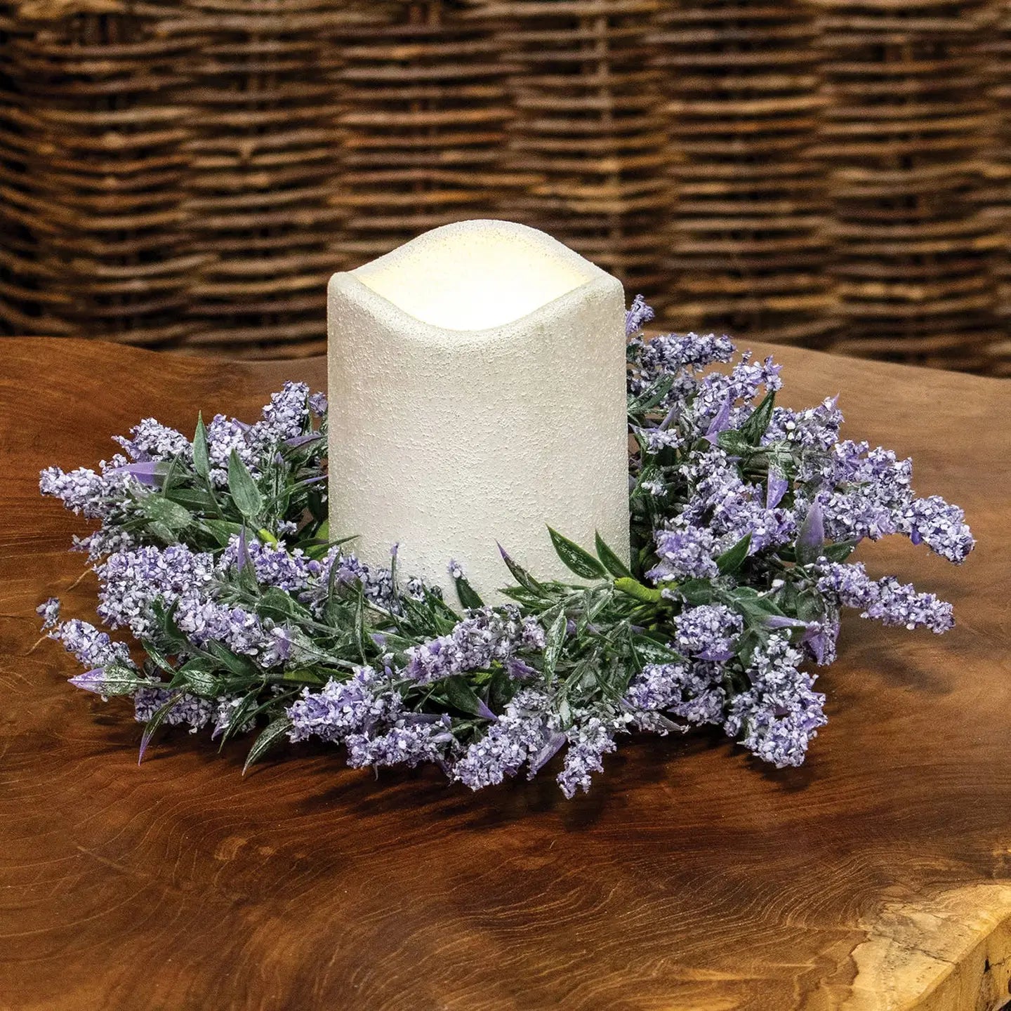 Lavender Blossoms Candle Ring - 3.5"