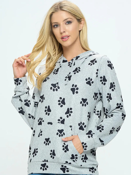 Paw Print Pullover Hoodie