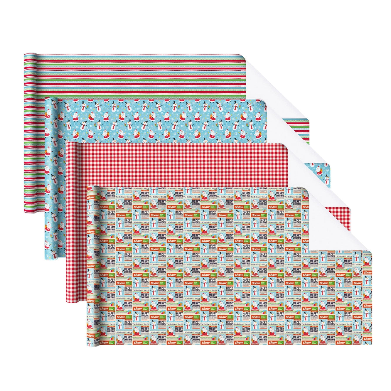 30" X 10' Holiday Wrapping Paper Bundle (4-pack) | Extra, Extra