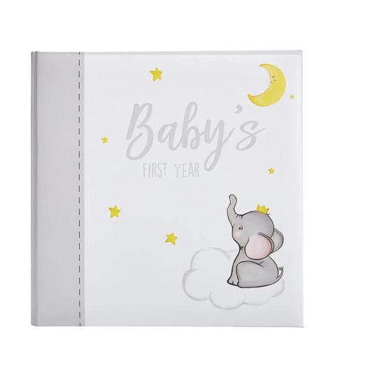 Baby’s First Year Baby Book, Gray Elephant