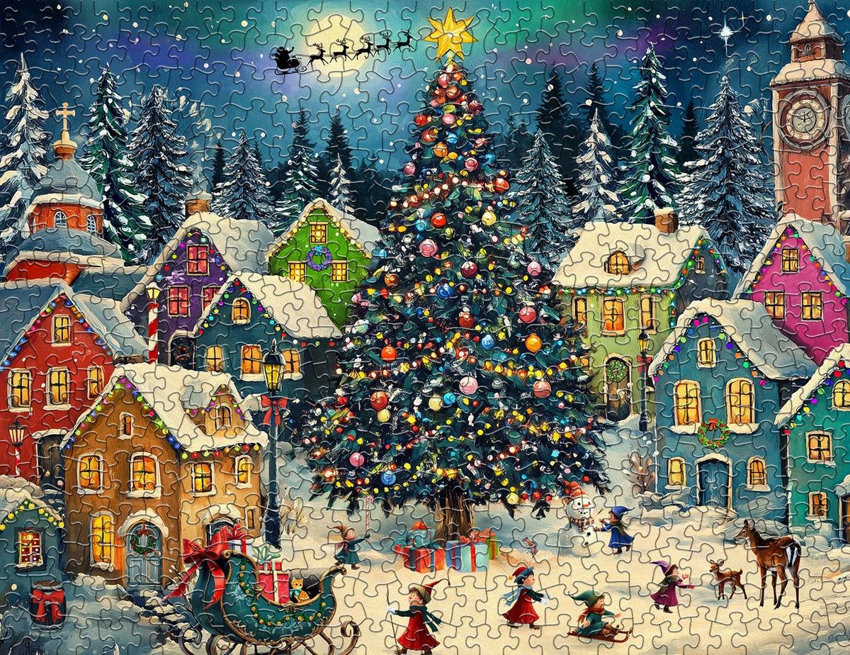 Festive Christmas Village 500 Piece Jigsaw Puzzle