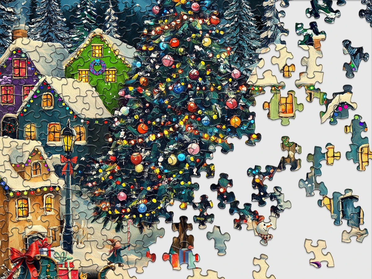 Festive Christmas Village 500 Piece Jigsaw Puzzle