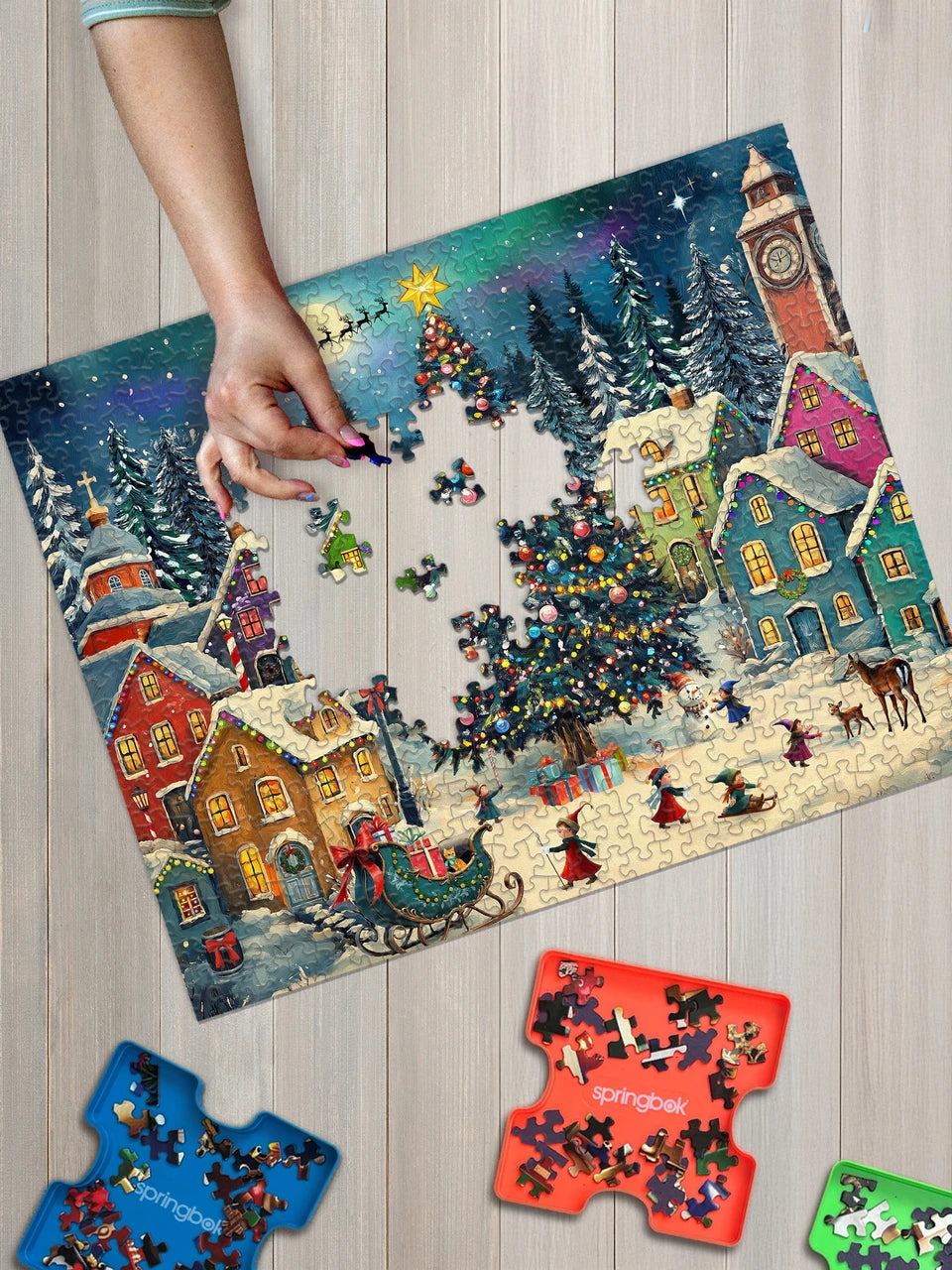 Festive Christmas Village 500 Piece Jigsaw Puzzle