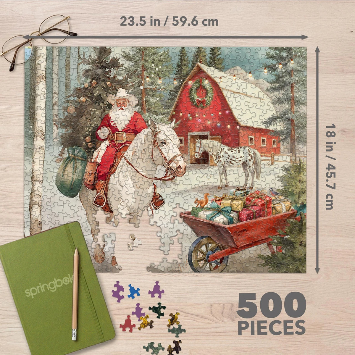 Cowboy Santa 500 Piece Jigsaw Puzzle