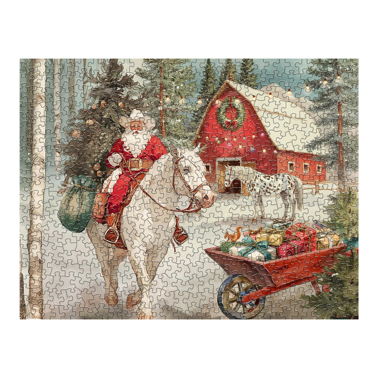 Cowboy Santa 500 Piece Jigsaw Puzzle