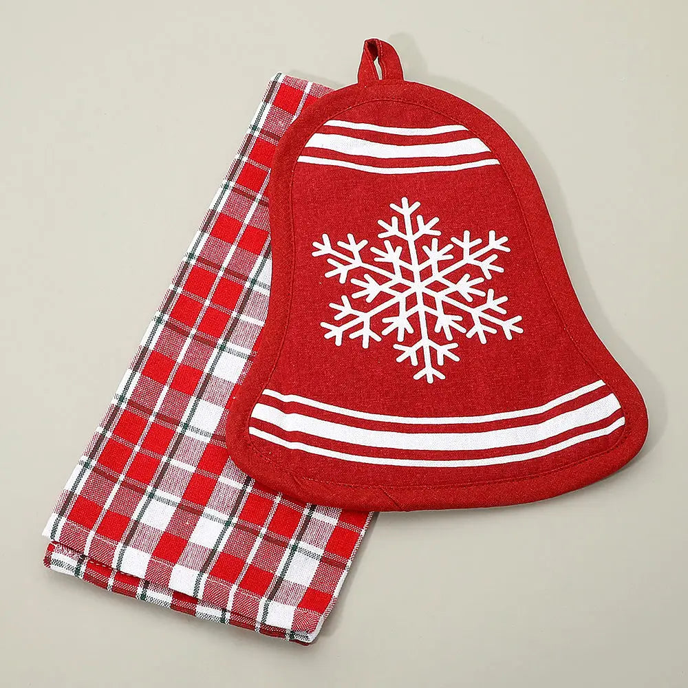 1 Shaped Potholder & 2 Kitchen Towel