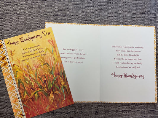 Happy Thanksgiving, Son Card