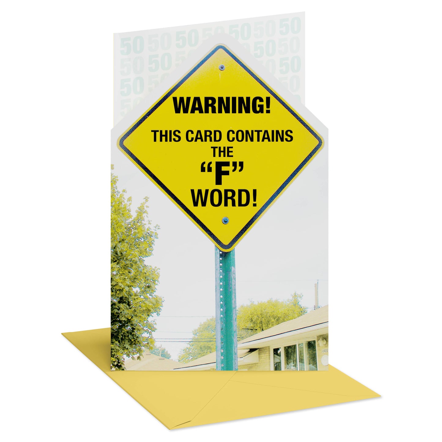 50th Birthday Card for Anyone (Warning Sign)