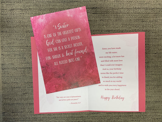Sister Birthday Card - Religious