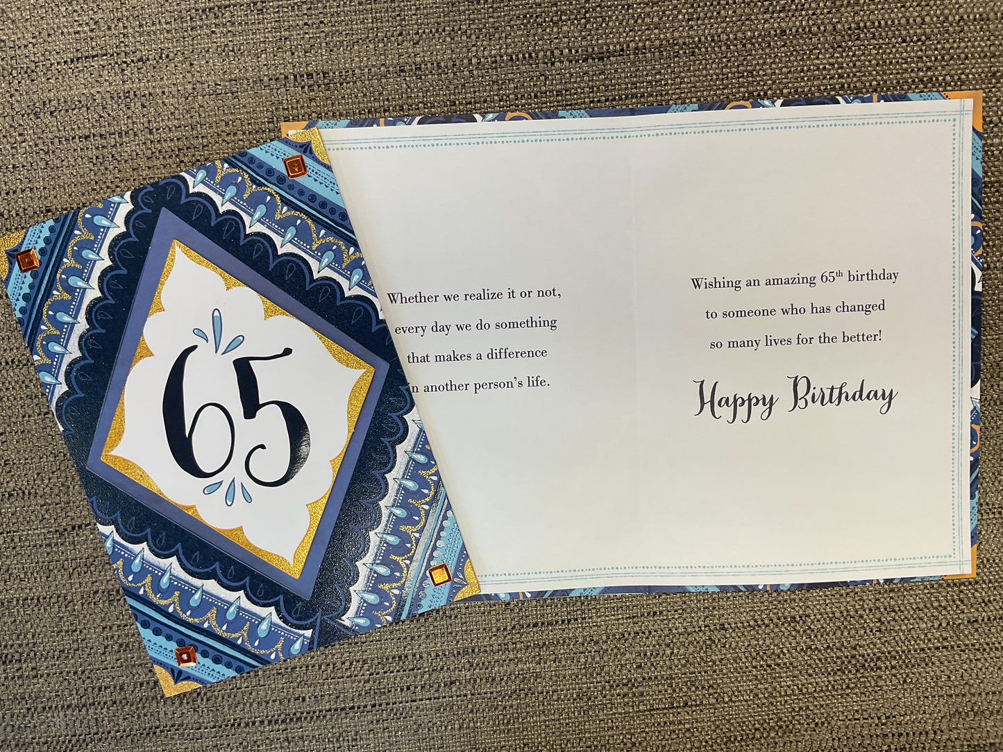 65th Birthday Card