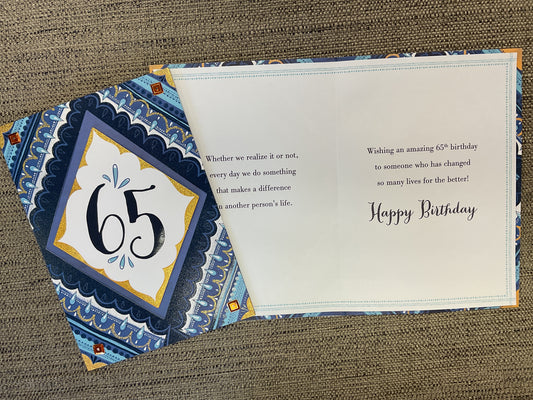 65th Birthday Card