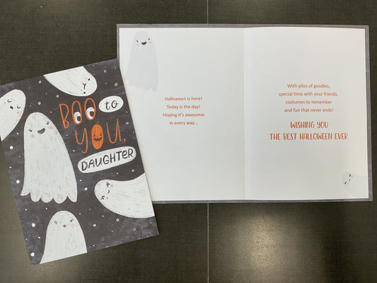 Young Daughter Halloween Card