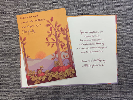 Happy Thanksgiving Daughter Religious Card