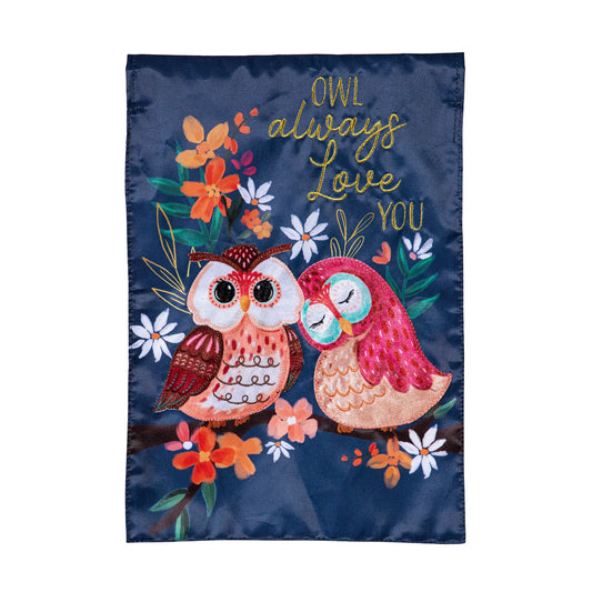 Owl Always Love You Applique Garden Flag