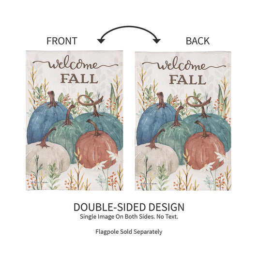 Welcome Fall Pumpkins Large House Flag