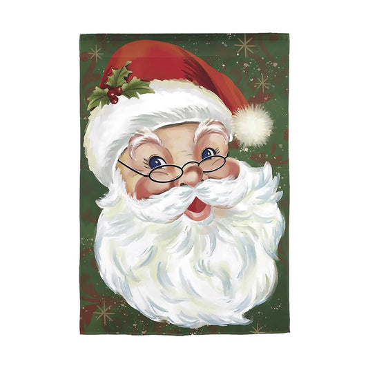 Merry Santa Applique Garden Flag