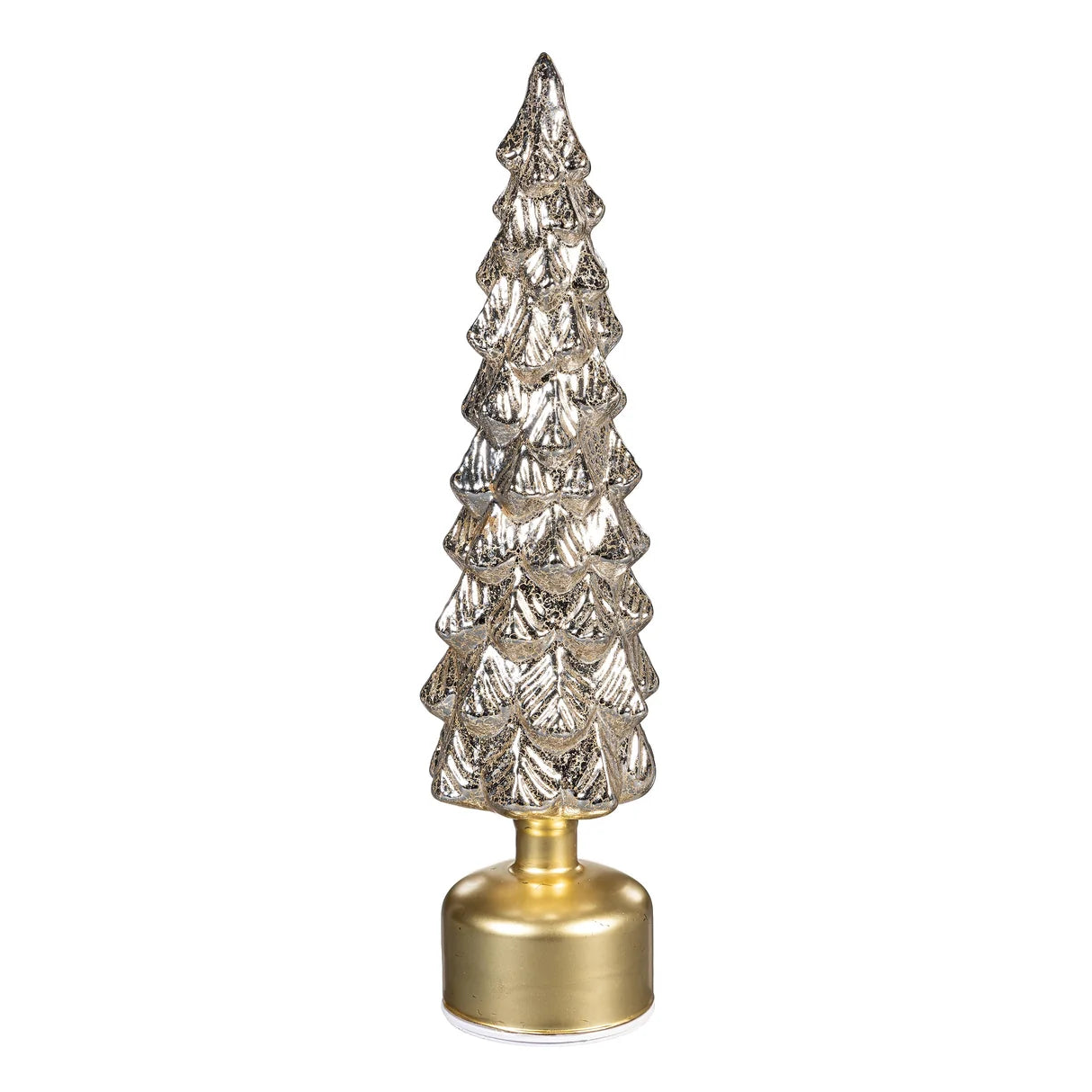 LED Table Decor Tree Shaped Rotating Metallic Glass