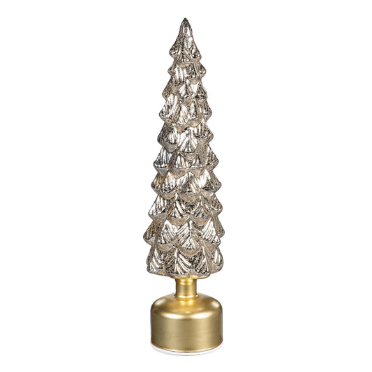 LED Table Decor Tree Shaped Rotating Metallic Glass