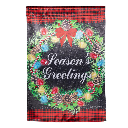 Season's Greeting Lustre Garden Flag