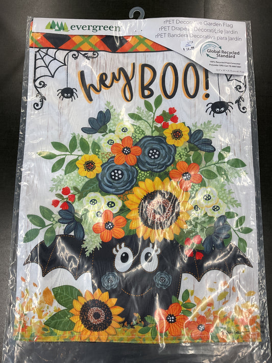 Hey Boo Bat Bouquet Garden Flag