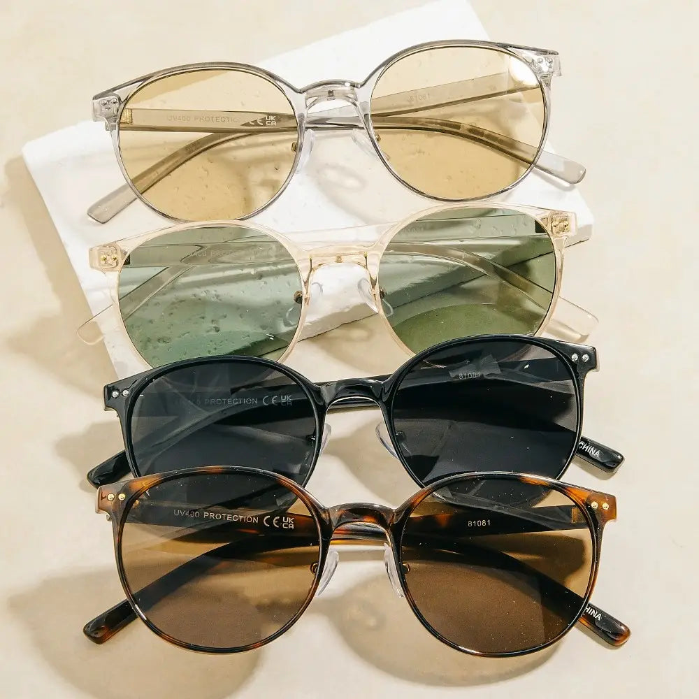 Round Retro Acetate Frame Sunglasses