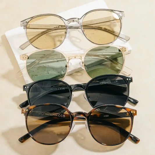 Round Retro Acetate Frame Sunglasses