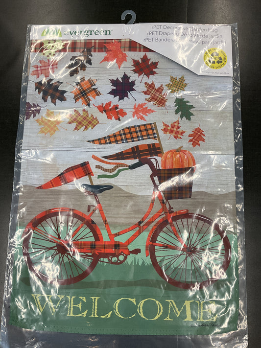 Welcome Fall Bicycle Garden Flag
