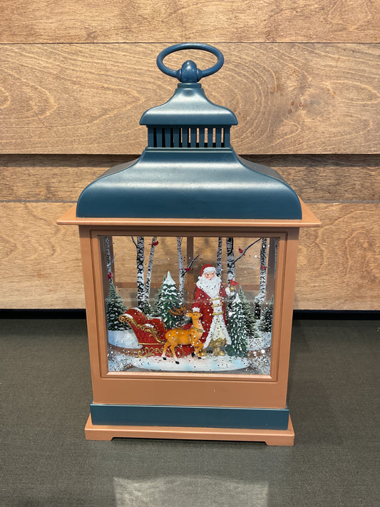 Lighted Holiday Water Globe Lantern