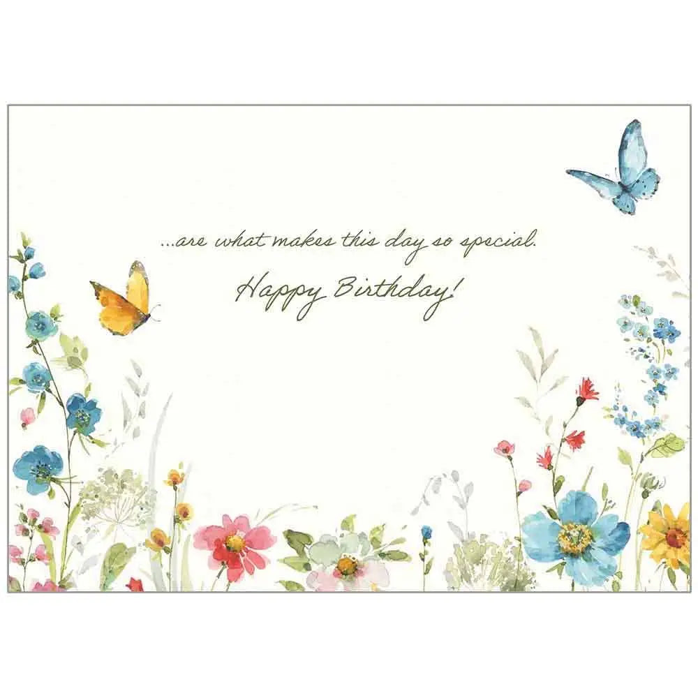 Blue Butterfly Field - Birthday Card