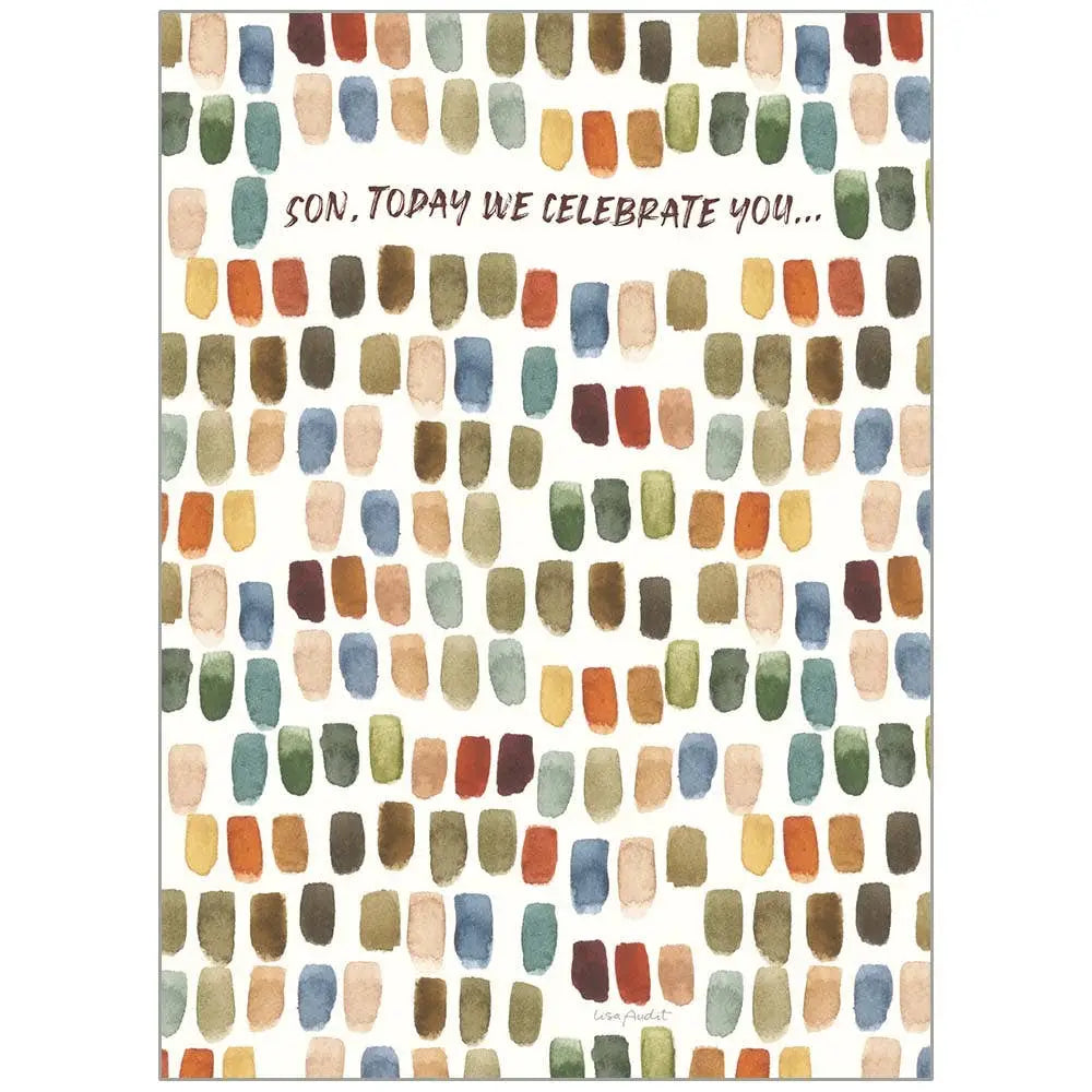 Colorful Dashes - Birthday Son Card