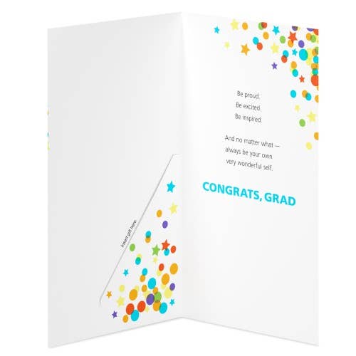 Graduation Money Holder Card – “You Did It!” Confetti Design