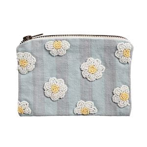 Floral Bead & Embroidery Zipper Pouches