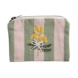 Floral Bead & Embroidery Zipper Pouches