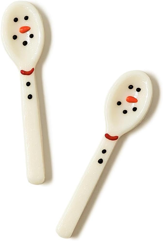 Snowman Set of 6 Peppermint Flavor Candy Spoons in Gift Box